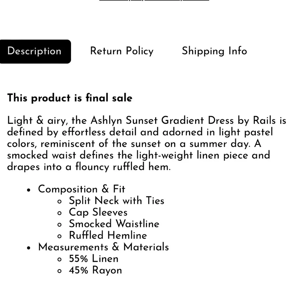 Rails • Ashlyn Sunset Gradient Dress • size Small • Linen • Midi • Pastel - Picture 8 of 8